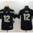 Youth kids Seattle Seahawks #12 Fan football jersey navy