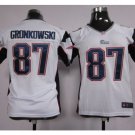 Youth kids Patriots #87 Rob Gronkowski stitched Football jersey white