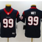 Youth kids Houston Texans #99 JJ Watt stitched Football jersey blue