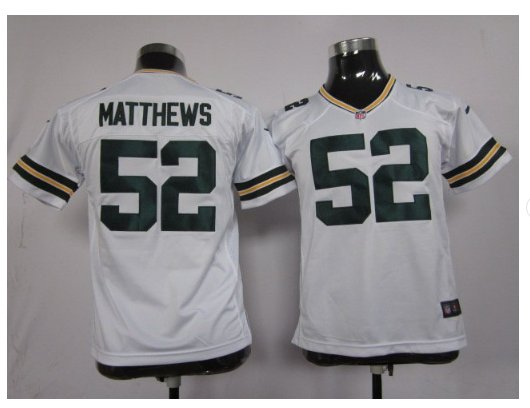 Youth Packers #52 Clay Matthews Stitched Football jersey white