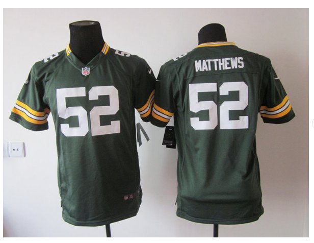Youth Packers #52 Clay Matthews Stitched Football jersey green