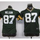 Youth kdis Green Bay Packers #87 Jordy Nelson Football jersey