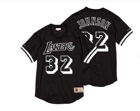 Men's Lakers 32# Magic Johnson Jersey T-Shirt - Black
