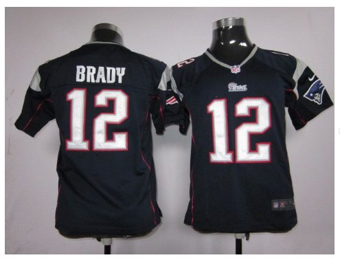 Youth Patriots 12 Tom Brady stitched jersey navy