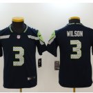 Youth Seahawks #3 Russell Wilson Stitched Football jersey navy