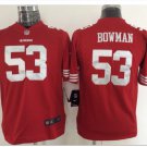 Youth kids 49ers #53 Navorro Bowman stitched football jersey red