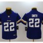 Youth kids Vikings #22 Harrison Smith stitched football jersey blue