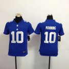 Youth kids New York Giants #10 Eli Manning stitched Football Jersey blue