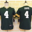 Youth kids Packers #4 Brett Favre green Stitched Football jersey