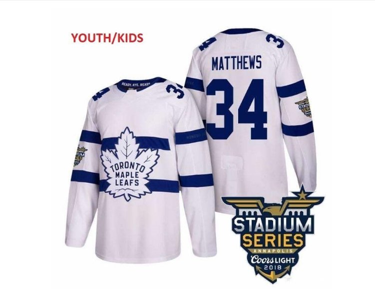 Youth Boys Toronto Maple Leafs #34 Auston Matthews Ice Hockey Jersey white