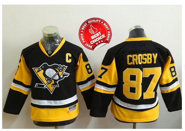 Sidney Crosby Pittsburgh Penguins black Jersey Youth jerseys