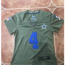 Youth kid Cowboys #4 Dak Prescott stitched jersey salute to service