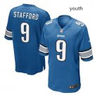 Youth Lions #9 Matthew Stafford stitched jersey blue