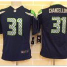 Youth kid Seahawks #31 Kam Chancellor Football jersey navy