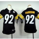 Youth kids Steelers #92 James Harrison Stitched Football jersey black