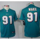 Youth Cameron Wake #91 Miami Dolphins stitched Jersey green