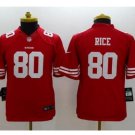 Youth kid Jerry Rice #80 San Francisco 49ers Jersey red