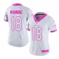 Women's Broncos #18 Peyton Manning white fashion Jersey