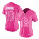 Women's Broncos #18 Peyton Manning pink fashion Jersey