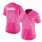 Women's New York Giants #10 Eli Manning pink fashion Jersey