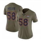 Women's Broncos 58 Von Miller salute to service jersey olive