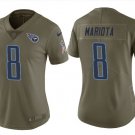 Women's Titans #8 Marcus Mariota salute to service jersey olive