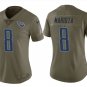 Women's Titans #8 Marcus Mariota salute to service jersey olive