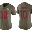 Women's New York Giants #10 Eli Manning salute to service jersey olive