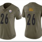 Women's Steelers #26 Le'Veon Bell Salute to Service Football jersey olive