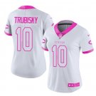Women Bears #10 Mitchell Trubisky white fashion jersey