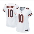 Women Bears #10 Mitchell Trubisky stitched football jersey white