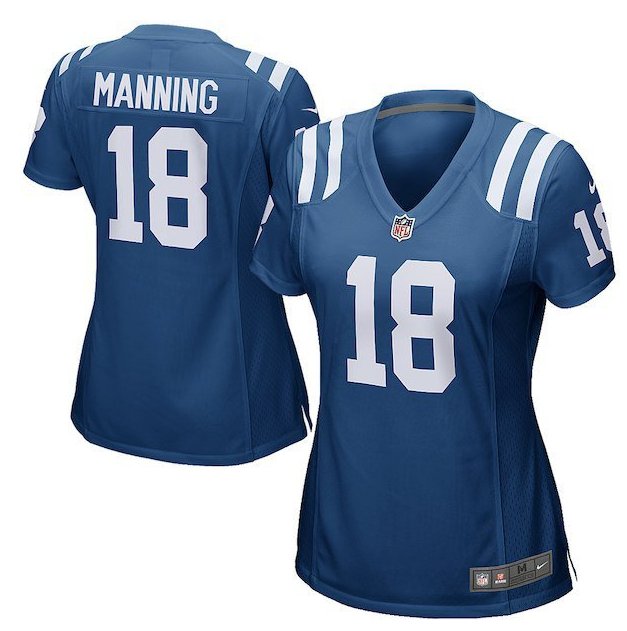 Women's Indianapolis Colts #18 Peyton Manning Royal Retired Game Jersey