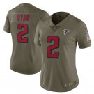 Women's Atlanta Falcons #2 Matt Ryan Olive Salute to Service Limited Jersey