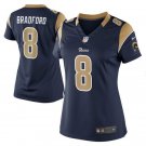 Women's St. Louis Rams #8 Sam Bradford Navy Blue Limited football Jersey
