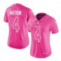 Women's Houston Texans #4 Deshaun Watson pink fashion jersey