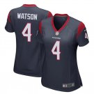 Women's Houston Texans #4 Deshaun Watson game jersey navy blue
