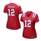 Women's New England Patriots #12 Tom Brady Red Game football Jersey