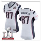 Women's New England Patriots #87 Rob Gronkowski White Game Jersey