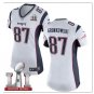 Women's New England Patriots #87 Rob Gronkowski White Game Jersey