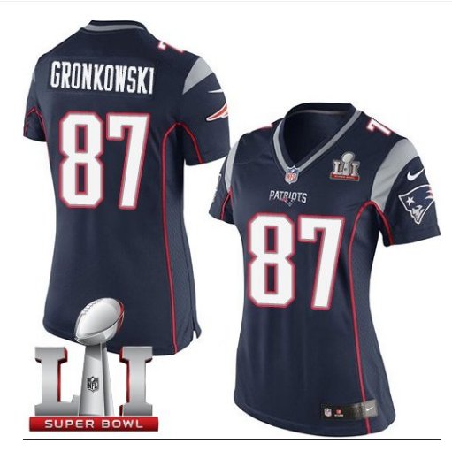 Women's New England Patriots #87 Rob Gronkowski Limited Team Color Jersey