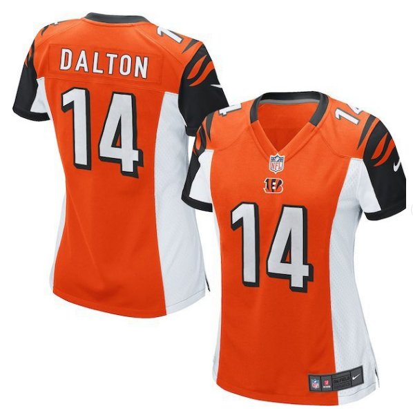 Women's Cincinnati Bengals #14 Andy Dalton Orange Game football Jersey