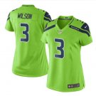 Women's Seattle Seahawks #3 Russell Wilson Neon Green Color Rush Limited Jersey