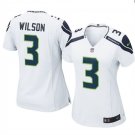 Women's Seattle Seahawks #3 Russell Wilson White Game football Jersey