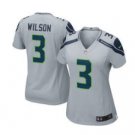Women's Seattle Seahawks #3 Russell Wilson College Gray Game football Jersey