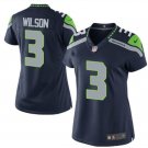 Women's Seattle Seahawks #3 Russell Wilson College Navy Game football Jersey