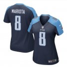 Women's Tennessee Titans #8 Marcus Mariota football Jersey navy blue