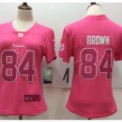 Women Pittsburge Steelers #84 Antonio Brown pink fashion jersey