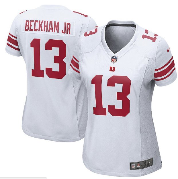 Women's NY Giants #13 Odell Beckham Jr game Jersey white