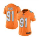 Women Miami Dolphins #91 Cameron Wake game jersey orange