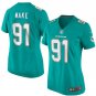 Women's Miami Dolphins #91 Cameron Wake Aqua Limited football Jersey